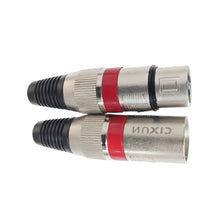 Load image into Gallery viewer, CIXUN XLR Cable connectors Professional Nylon XLR Connectors 1-Pair (Male &amp; Female) Red | 3-Pin Balanced Audio Cable Connector