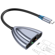 Load image into Gallery viewer, CIXUN USB C to Ethernet Adapter with Charging Port