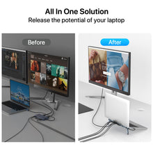 Load image into Gallery viewer, USB C Laptop Docking Station Stand