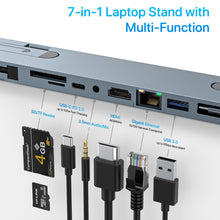 Load image into Gallery viewer, USB C Laptop Docking Station Stand