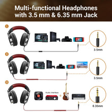 Load image into Gallery viewer, CIXUN Audio headphones Studio Monitor &amp; Mixing DJ Headphones with 50mm Neodymium Drivers and 1/4 to 3.5mm Jack Headsets for cellular or mobile phones， Headsets for mobile telephones，Headsets for telephones