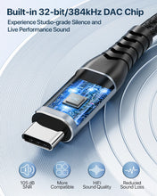 Load image into Gallery viewer, USB Guitar Cable 9.8F, Guitar 1/4 Inch TS to Computer USB C Interface Cable Adapter for Instruments Recording Singing, 32Bit/384Khz Mono Braided Shielding Cable Compatible with USBC Ports