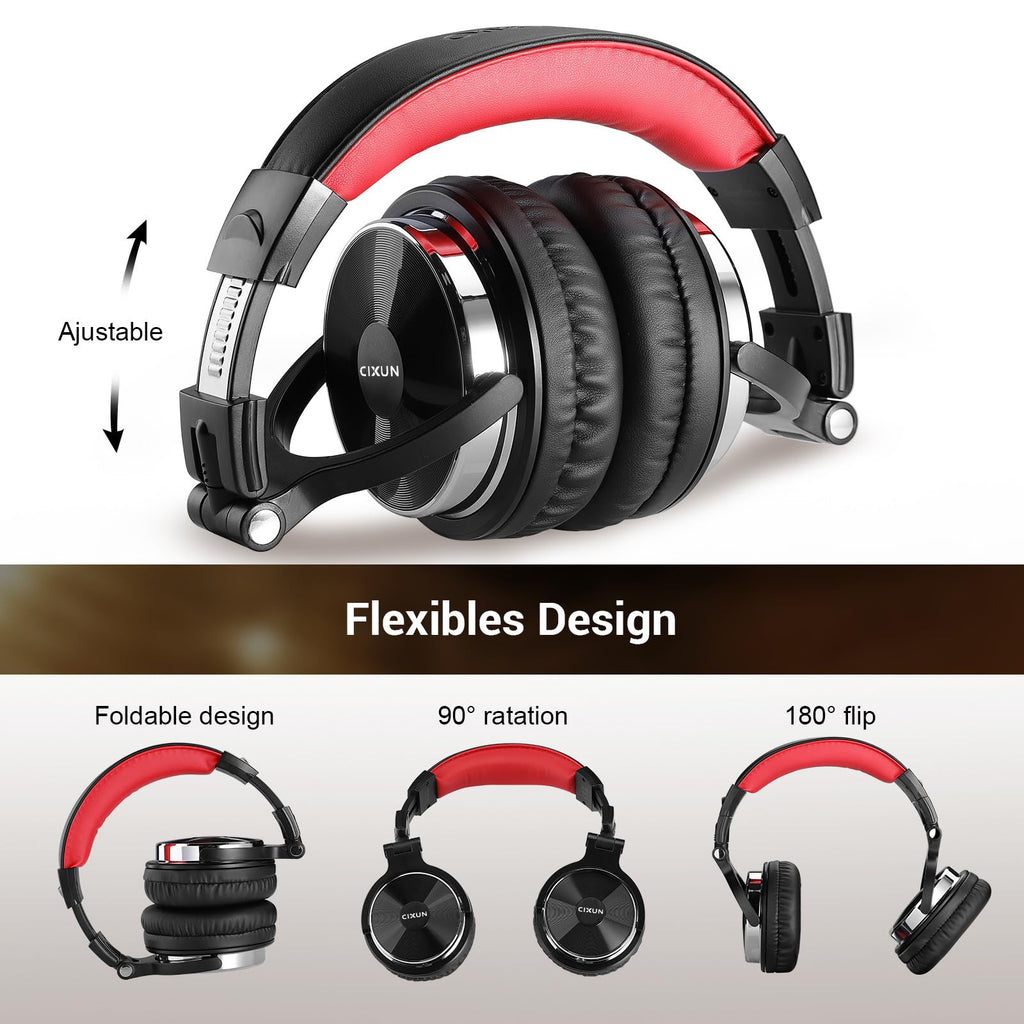 CIXUN Audio headphones Studio Monitor & Mixing DJ Headphones with 50mm Neodymium Drivers and 1/4 to 3.5mm Jack Headsets for cellular or mobile phones， Headsets for mobile telephones，Headsets for telephones