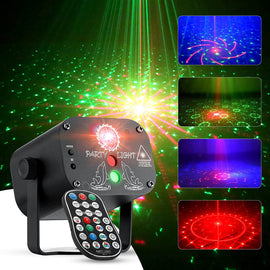 Disco Party Lights, Portable DJ Stage Lights with Remote Control, 3-in-1 LED Lighting Effect Mode - Sound Activated, Strobe & Auto, 60 Light Patterns for Indoor and Outdoor Party, Dance, Karaoke