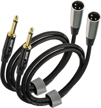 Load image into Gallery viewer, EBXYA XLR Male to 1/4 Inch TS Mono Unbalanced Cable 6 Ft 2 Packs