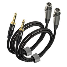 Load image into Gallery viewer, EBXYA XLR Male to 1/4 Inch TS Mono Unbalanced Cable 6 Ft 2 Packs