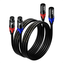 Load image into Gallery viewer, EBXYA XLR Cables, 3 Feet 2-Pack XLR to XLR Microphone Cable, 3-Pin Balanced XLR Speaker Cable, Male to Female Multi-Colored Mic Cord for Mic Mixer, Speaker Systems, Radio Station, Podcast, DMX