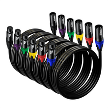 Load image into Gallery viewer, EBXYA XLR Cables, 3 Feet 2-Pack XLR to XLR Microphone Cable, 3-Pin Balanced XLR Speaker Cable, Male to Female Multi-Colored Mic Cord for Mic Mixer, Speaker Systems, Radio Station, Podcast, DMX