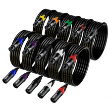 Load image into Gallery viewer, EBXYA XLR Cables, 3 Feet 2-Pack XLR to XLR Microphone Cable, 3-Pin Balanced XLR Speaker Cable, Male to Female Multi-Colored Mic Cord for Mic Mixer, Speaker Systems, Radio Station, Podcast, DMX
