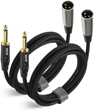 Load image into Gallery viewer, EBXYA XLR Male to 1/4 Inch TS Mono Unbalanced Cable 6 Ft 2 Packs