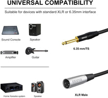 Load image into Gallery viewer, EBXYA XLR Male to 1/4 Inch TS Mono Unbalanced Cable 6 Ft 2 Packs