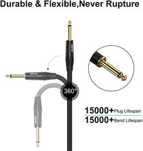 Load image into Gallery viewer, EBXYA XLR Male to 1/4 Inch TS Mono Unbalanced Cable 6 Ft 2 Packs