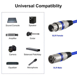 EBXYA 3 Ft XLR Snake Cables 4 Colored, 4-Channel Microphone Patch Cable XLR Male to Female, Recording Snake for Live Live, Recording, Studios 2 Pack