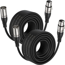 Load image into Gallery viewer, EBXYA XLR Microphone Cables 3ft 2 Packs- 3 Pins XLR Male to Female Mic Balanced Cable, Black