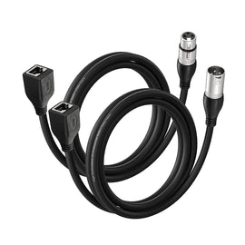 EBXYA 3 Pin XLR to RJ45 Cable Set - RJ45 to (1) Male & (1) Female XLR DMX Cable, XLR Audio Cable for Stage and Recording Studio 1 Pair (1m/3ft)