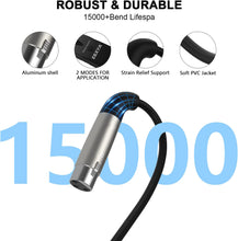 Load image into Gallery viewer, XLR to USB Cable, EBXYA 10 ft USB to XLR Microphone Cable 3 Pin XLR Female Cables Adapter with USB to Type-C Adapter Cord for Audio Recording Karaoke Live Podcast