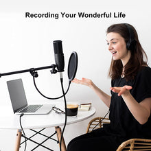 Load image into Gallery viewer, XLR to USB Cable, EBXYA 10 ft USB to XLR Microphone Cable 3 Pin XLR Female Cables Adapter with USB to Type-C Adapter Cord for Audio Recording Karaoke Live Podcast